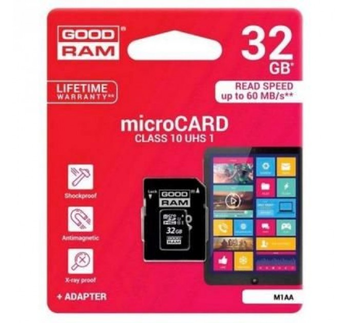 Goodram Карта пам'яті Goodram 32GB microSDHC Class 10 (M1AA-0320R12)