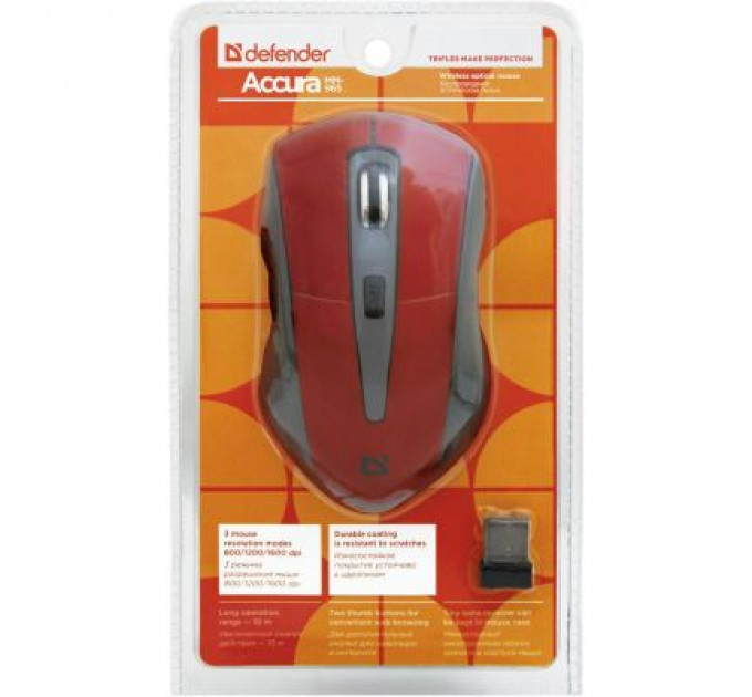 Мишка Defender Accura MM-965 Red (52966)