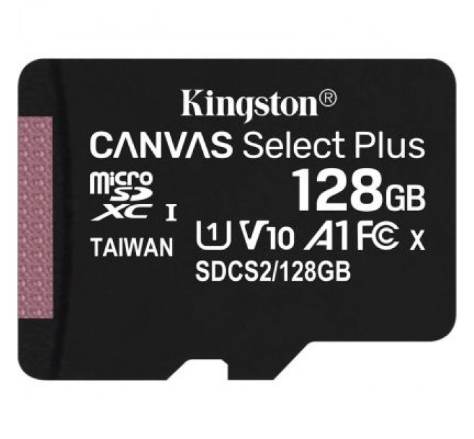 Kingston Карта пам'яті Kingston 128GB microSDXC Class 10 Canvas Select Plus 100R A1 (SDCS2/128GBSP)