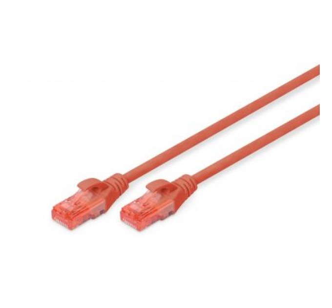 Патч-корд 0.5м, CAT 6 UTP, AWG 26/7, Cu, LSZH, red Digitus (DK-1617-005/R)