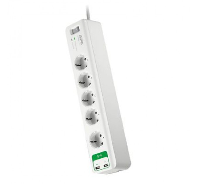 APC Мережевий фільтр живлення APC Essential SurgeArrest 5 outlets ++ 2 USB (5V, 2.4A) (PM5U-RS)