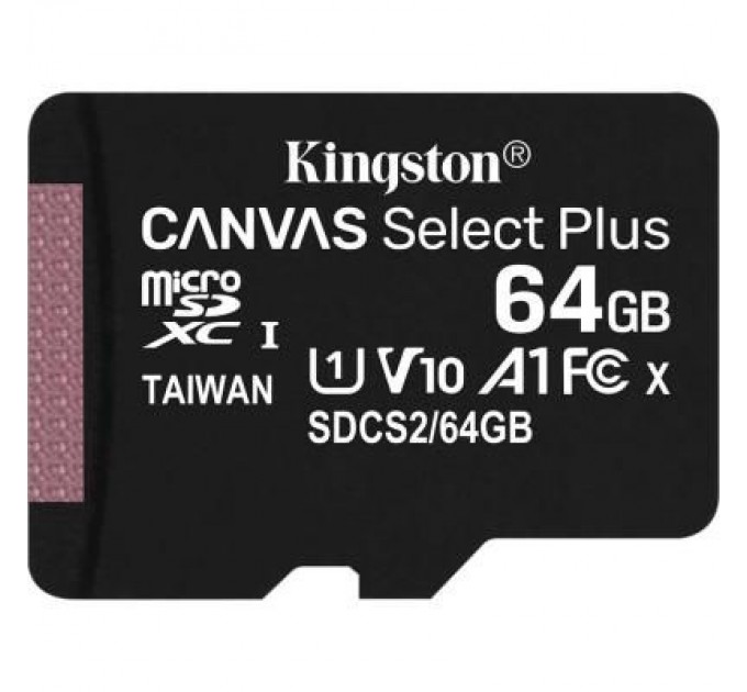 Kingston Карта пам'яті Kingston 64GB micSDXC class 10 A1 Canvas Select Plus (SDCS2/64GB)