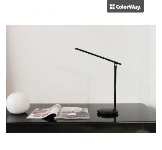 ColorWay Настільна лампа ColorWay 4W with built-in battery 1800 mAh USB in/out 5V*1A, black (CW-DL02B-B)