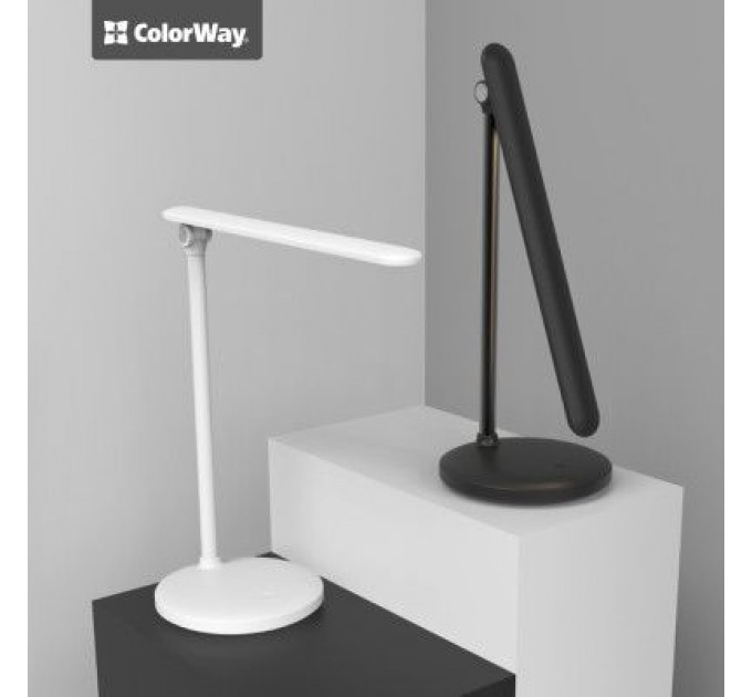 ColorWay Настільна лампа ColorWay 4W with built-in battery 1800 mAh USB in/out 5V*1A, white (CW-DL02B-W)