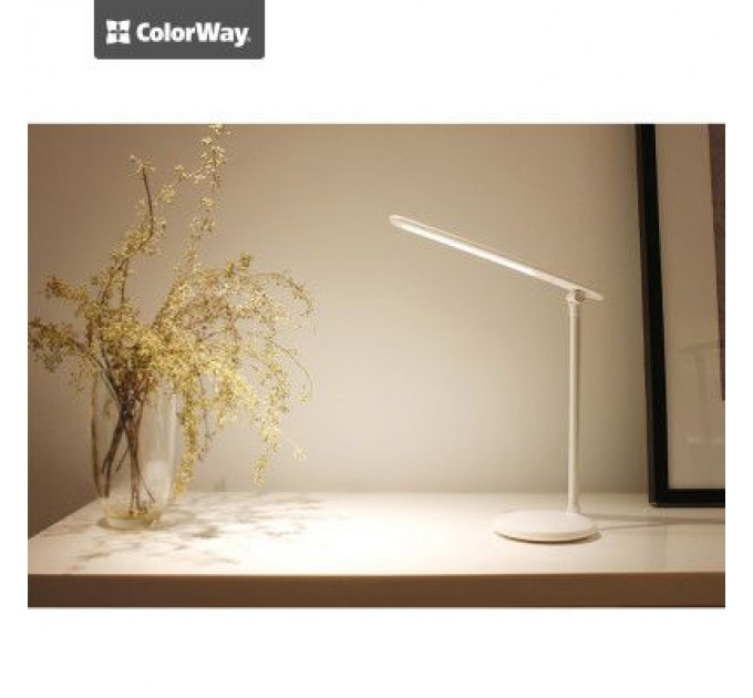 ColorWay Настільна лампа ColorWay 4W with built-in battery 1800 mAh USB in/out 5V*1A, white (CW-DL02B-W)