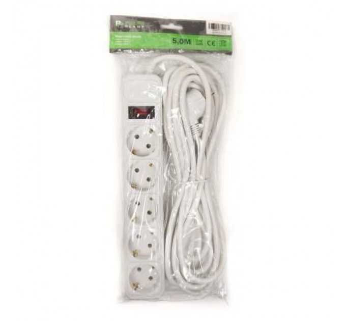 PowerPlant Мережевий фільтр живлення PowerPlant 5 м, 5 розеток, евростандарт (JY-1056/5) (PPSA10M50S5)