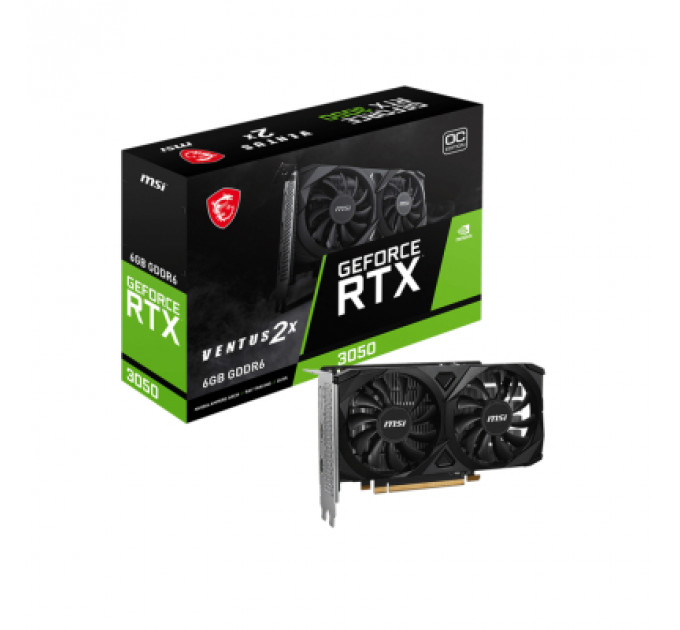 Відеокарта MSI GeForce RTX3050 6Gb VENTUS 2X E OC (RTX 3050 VENTUS 2X E 6G OC)