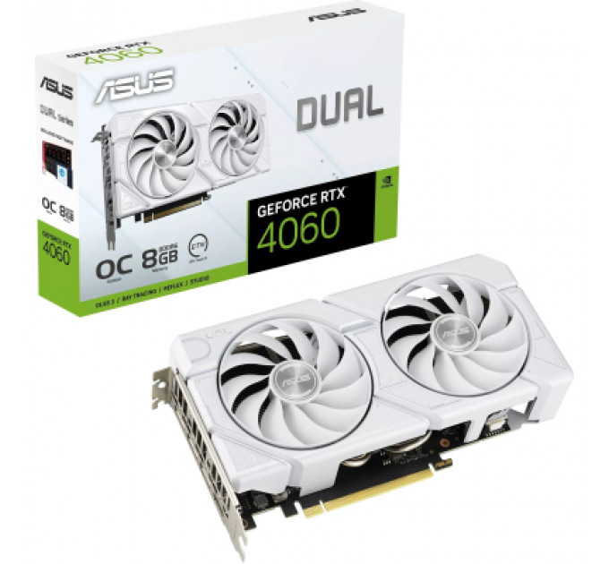 Відеокарта ASUS GeForce RTX4060 8Gb DUAL OC WHITE EVO (DUAL-RTX4060-O8G-EVO-WHITE)