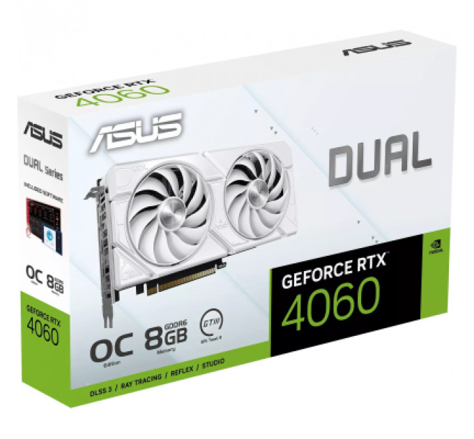 Відеокарта ASUS GeForce RTX4060 8Gb DUAL OC WHITE EVO (DUAL-RTX4060-O8G-EVO-WHITE)