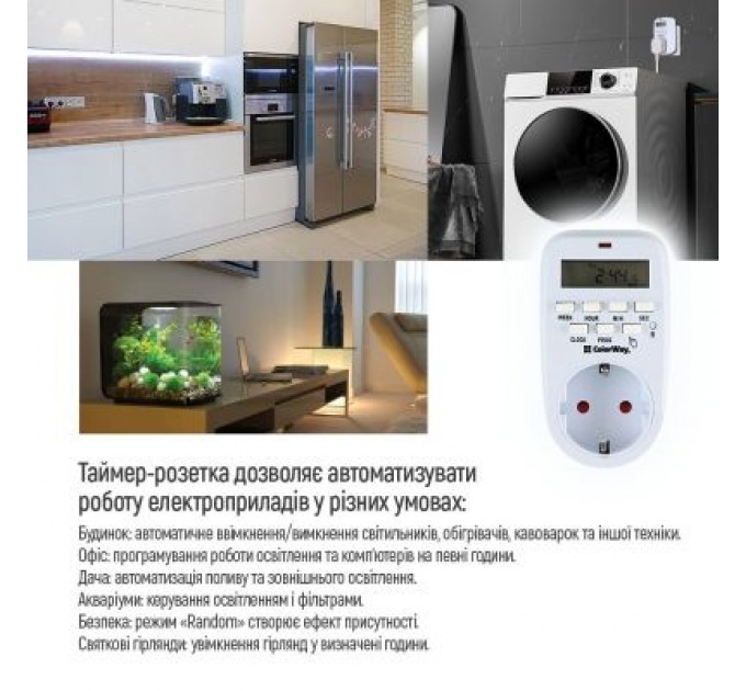 Розумна розетка ColorWay CW-STE01-7D