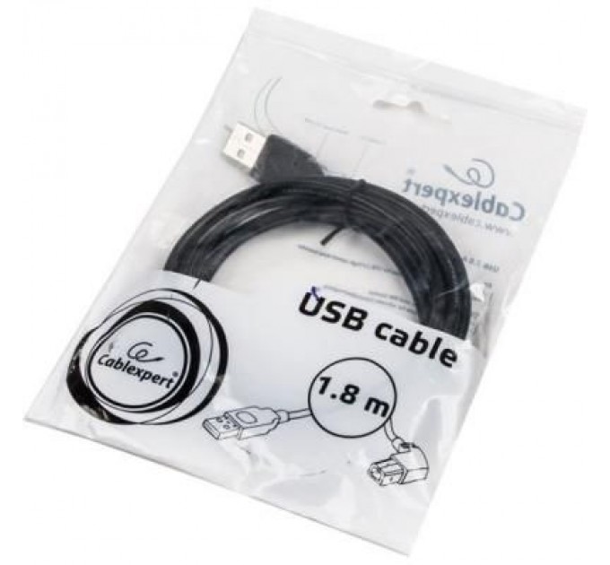 Cablexpert Кабель для принтера USB 2.0 AM/BM 1.8m Cablexpert (CCP-USB2-AMBM90-6)