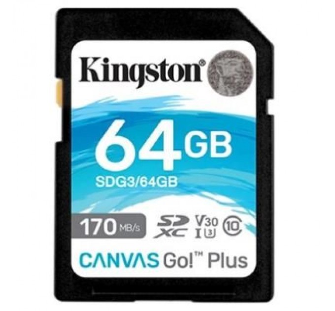 Карта пам'яті Kingston 64GB SDXC class 10 UHS-I U3 Canvas Go Plus (SDG3/64GB)