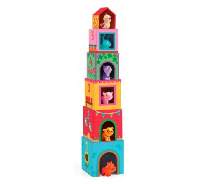 Djeco Набір для творчості Djeco Топанимо ферма 6 кубиков +6 животных (DJ09108)