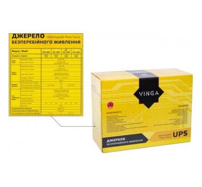 Vinga Пристрій безперебійного живлення Vinga LED 1500VA plastic case (VPE-1500P)