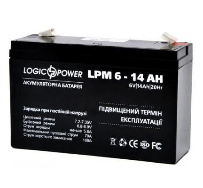 LogicPower Батарея до ДБЖ LogicPower LPM 6В 14 Ач (4160)