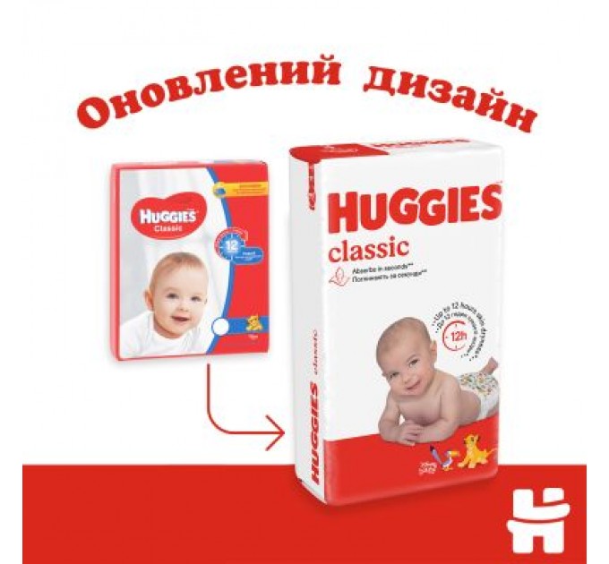 Huggies Підгузки Huggies Classic 3 (4-9 кг) Jumbo 58 шт (5029053543109)
