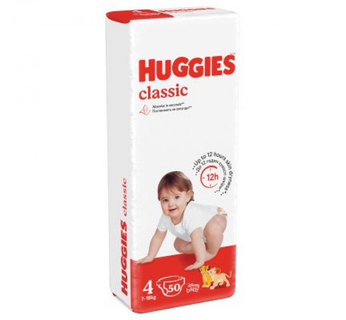 Підгузки Huggies Classic 4 (7-18 кг) Jumbo 50 шт (5029053543147)