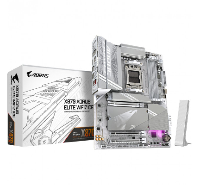 Материнська плата GIGABYTE X870 AORUS ELITE WIFI7 ICE (X870 A ELITE WF7 ICE)