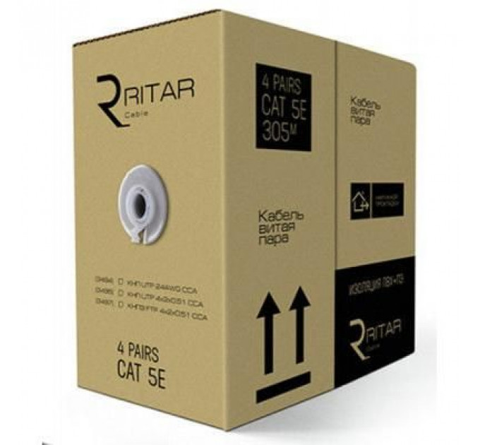 Кабель мережевий Ritar UTP 305м КНП (4*2*0,50)[СCA] ПВХ+ПЭ, наружный (03494)