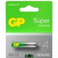Gp Батарейка Gp AAA LR3 Super Alcaline * 4 (24A21-SB4 / 4891199218224)