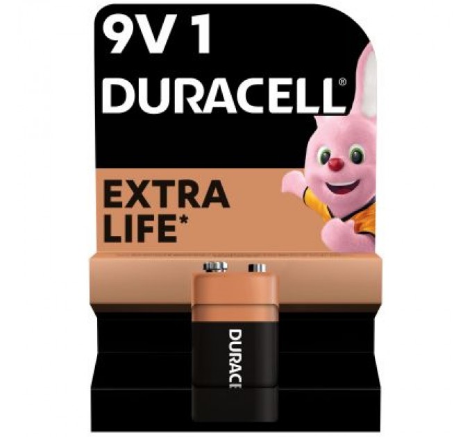 Батарейка Duracell 9V лужна 1шт. в упаковці (5000394066267 / 81483681)