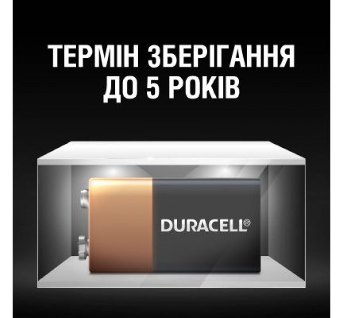 Батарейка Duracell 9V лужна 1шт. в упаковці (5000394066267 / 81483681)