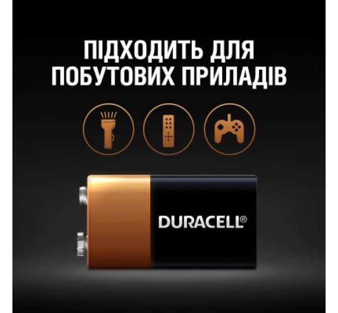Батарейка Duracell 9V лужна 1шт. в упаковці (5000394066267 / 81483681)