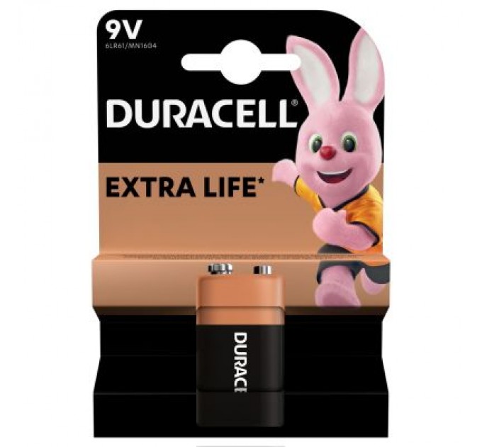 Батарейка Duracell 9V лужна 1шт. в упаковці (5000394066267 / 81483681)