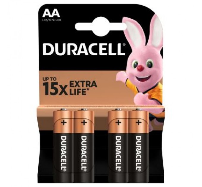 Батарейка Duracell AA лужні 4 шт. в упаковці (5000394052536 / 81551270)