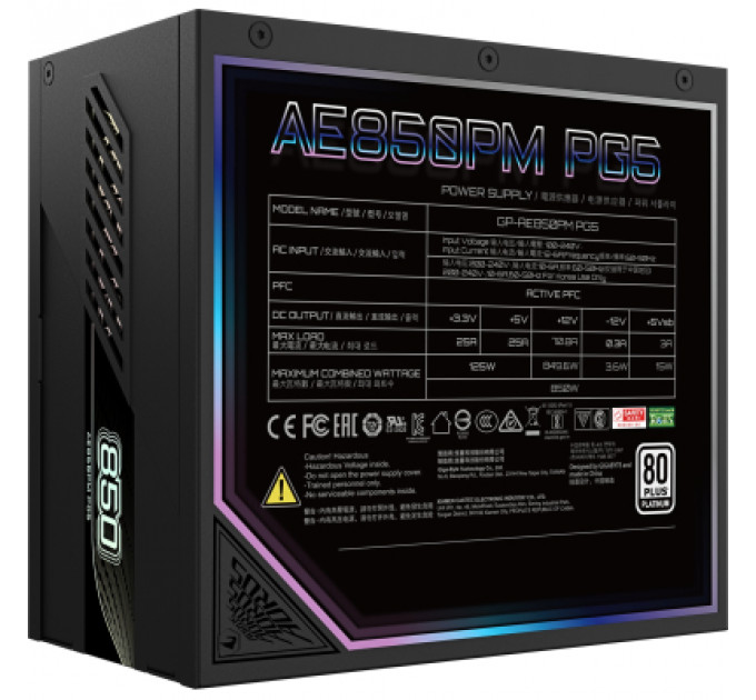 Блок живлення GIGABYTE 850W (GP-AE850PM PG5)