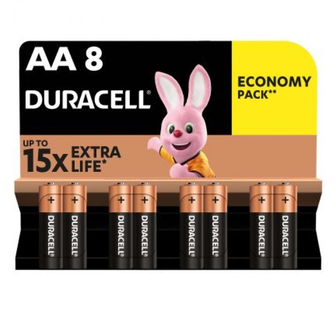Duracell Батарейка Duracell AA лужні 8 шт. в упаковці (5000394006522 / 81417083 / 81480361)