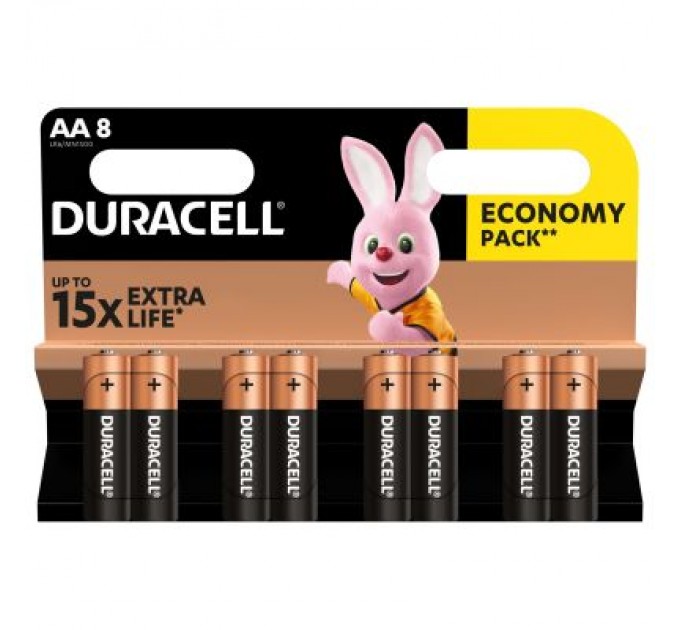 Duracell Батарейка Duracell AA лужні 8 шт. в упаковці (5000394006522 / 81417083 / 81480361)