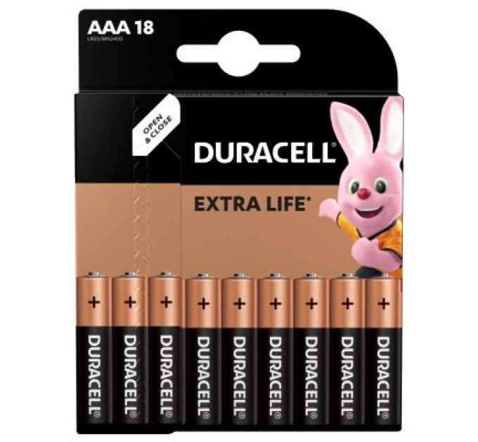 Duracell Батарейка Duracell AAA лужні 18 шт. в упаковці (5000394107557 / 81546741)