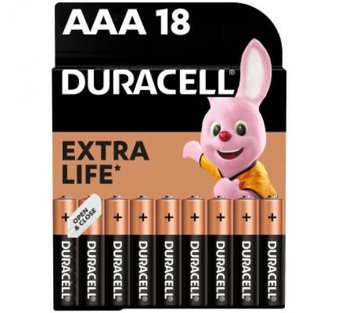 Duracell Батарейка Duracell AAA лужні 18 шт. в упаковці (5000394107557 / 81546741)