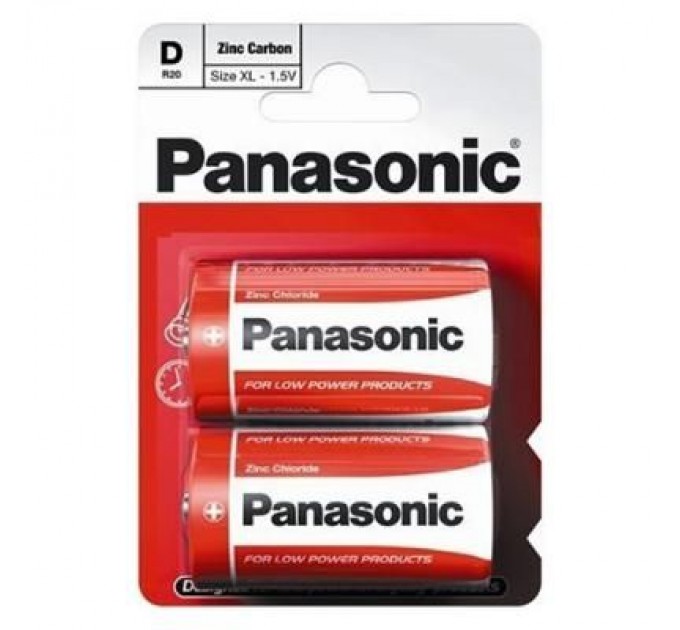 Panasonic Батарейка Panasonic D R20 RED ZINK * 2 (R20REL/2BPR)