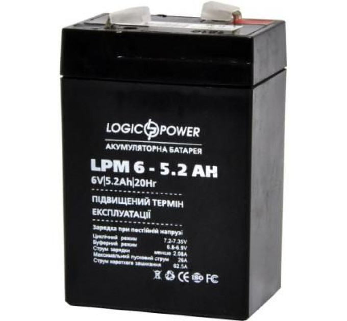 LogicPower Батарея до ДБЖ LogicPower LPM 6В 5.2 Ач (4158)