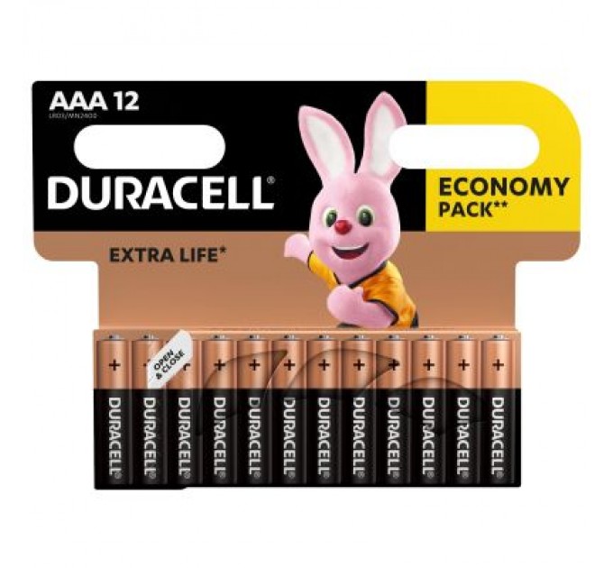 Duracell Батарейка Duracell AAA лужні 12 шт. в упаковці (5000394109254 / 81545432)