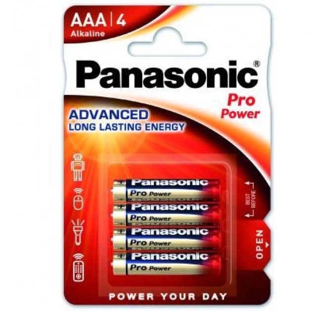 Panasonic Батарейка Panasonic AAA LR03 Pro Power * 4 (LR03XEG/4BP)
