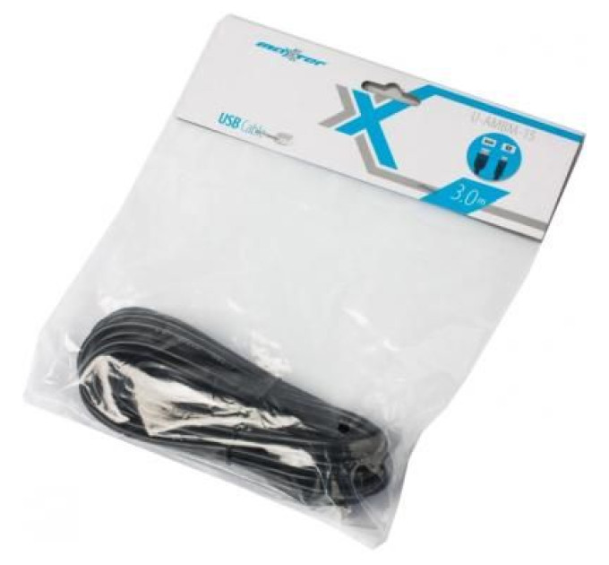 Maxxter Кабель для принтера USB2.0 AM/BM 3.0m Maxxter (U-AMBM-10)