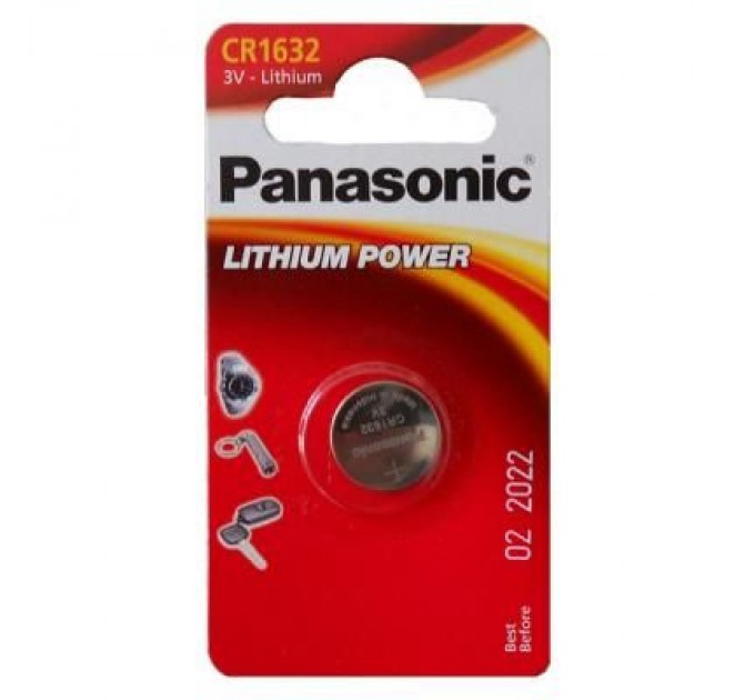 Panasonic Батарейка Panasonic CR 1632 Lithium * 1 (CR-1632EL/1B)