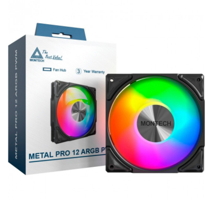Кулер до корпусу MONTECH METAL PRO 12 ARGB PWM BLK
