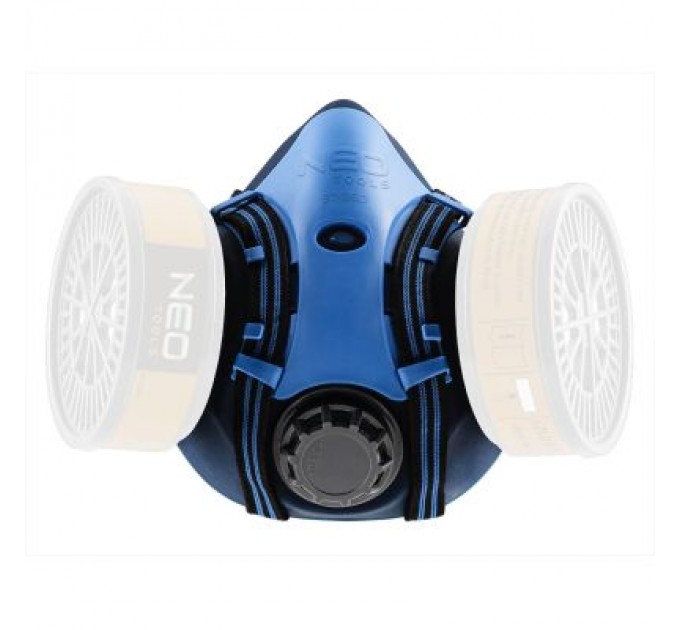 Респіратор Neo Tools силіконовий, на два фільтруючі патрони (у комплект не входять) (97-350)