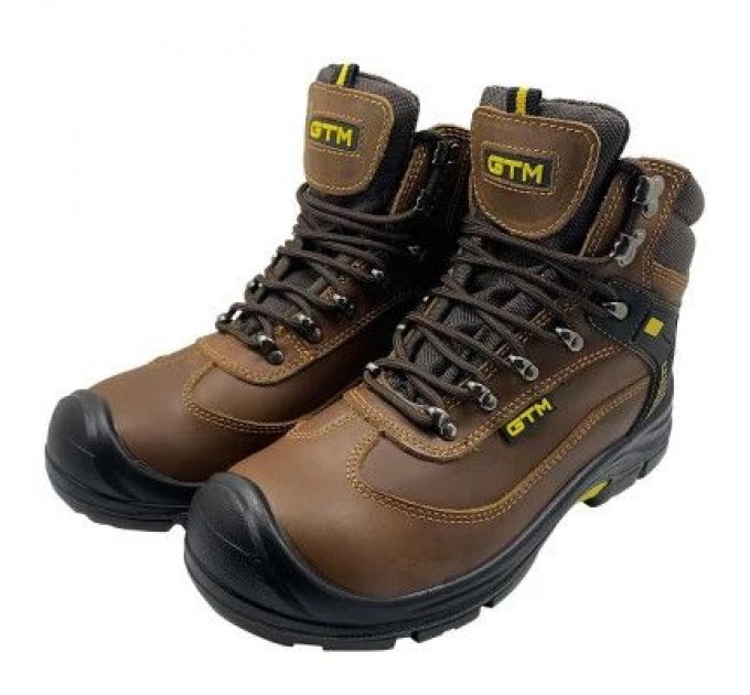 GTM Чоботи робочі GTM р.43 композ.носок, шкіра коричневого кольору S1P SRC (SM-075-43)