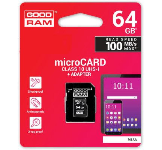 Goodram Карта пам'яті Goodram 64GB microSDXC Class 10 (M1AA-0640R12)