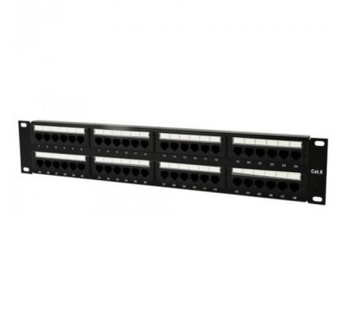 Патч-панель 19" 48xRJ-45 UTP cat.6, 2U, тип 110 Cablexpert (NPP-C648CM-001)