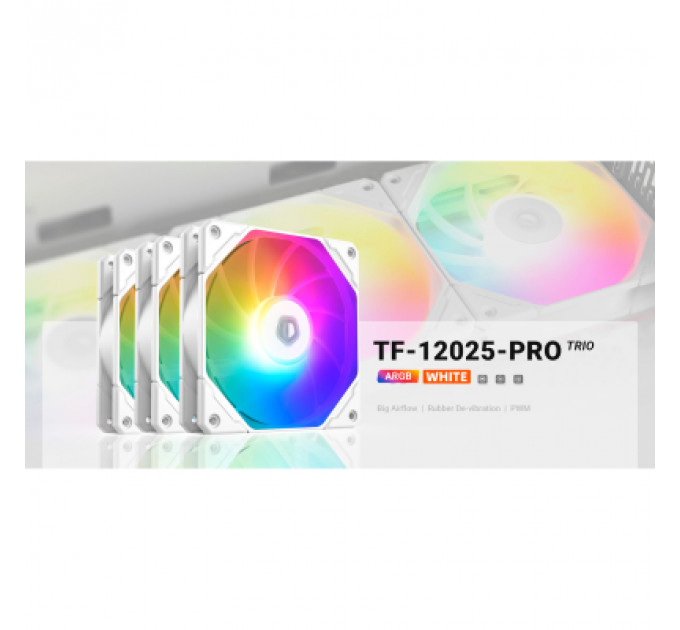 Кулер до корпусу ID-Cooling TF-12025-PRO ARGB TRIO WHITE