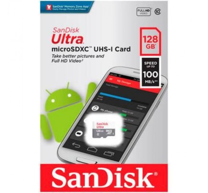 SanDisk Карта пам'яті SanDisk 128GB microSD class 10 Ultra Light (SDSQUNR-128G-GN6MN)