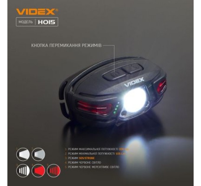 Videx Ліхтар Videx 330Lm 5000K (VLF-H015)
