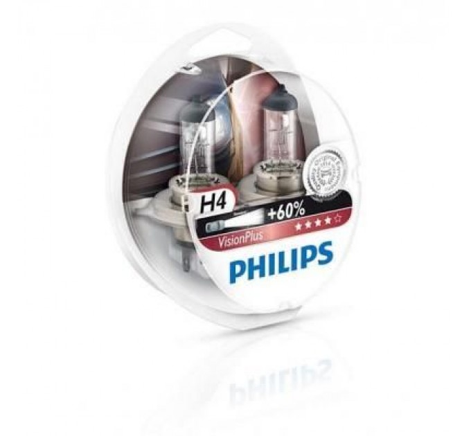 Philips Автолампа Philips H4 VisionPlus, 2шт (12342VPS2)