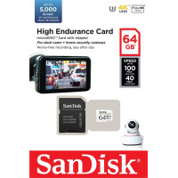 Карта пам'яті SanDisk 64GB microSDXC class 10 UHS-I U3 V30 High Endurance (SDSQQNR-064G-GN6IA)